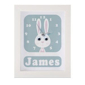 Personalised Children's Rabbit Clock
