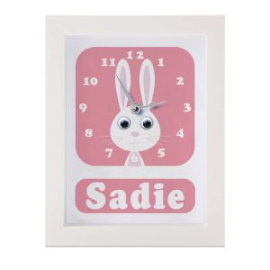 Personalised Children's Rabbit Clock