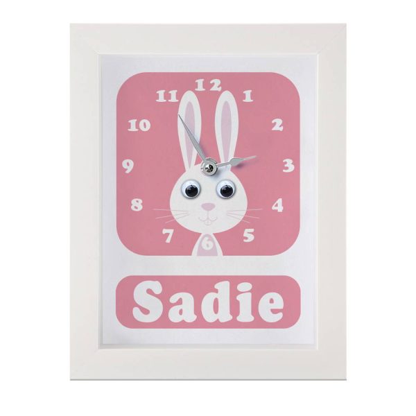 Personalised Children's Rabbit Clock
