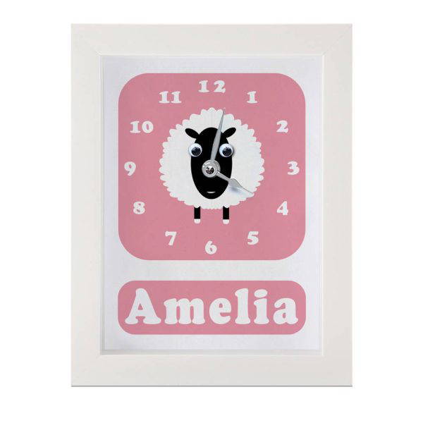 Personalised Children's Sheep Clock 2 Personalised Children's Sheep Clock