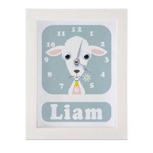 Personalised Children's Lamb Clock