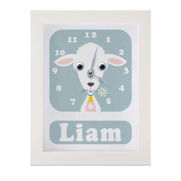 Personalised Children's Lamb Clock 2 Personalised Children's Lamb Clock