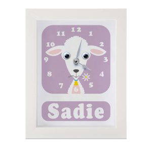 Personalised Children's Lamb Clock