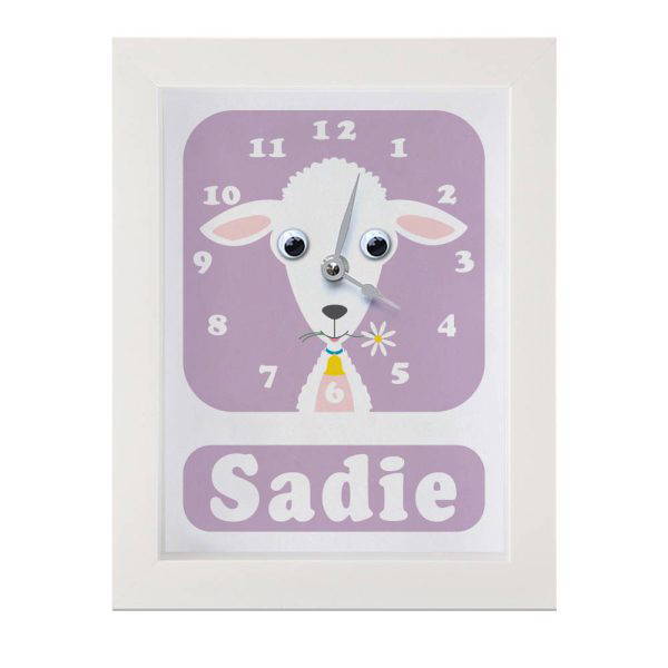 Personalised Children's Lamb Clock 1 Personalised Children's Lamb Clock
