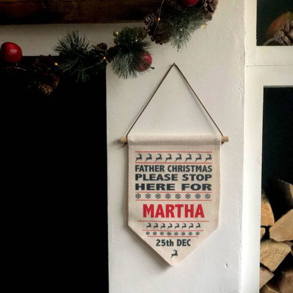 Father Christmas Stop Here Sign - Personalised Flag 5 Father Christmas Stop Here Sign - Personalised Flag