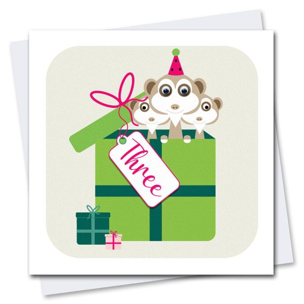 Age 3 Birthday Card - Meerkats 1 Age 3 Birthday Card - Meerkats