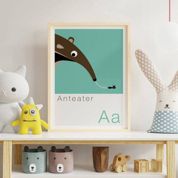 A is for Anteater Children's Alphabet Print