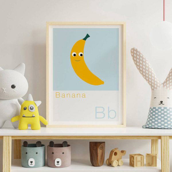B is for Banana Children's Alphabet Print 1 B is for Banana Children's Alphabet Print