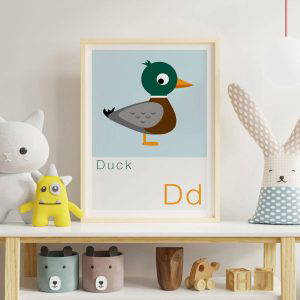 D is for Duck Children's Alphabet Print