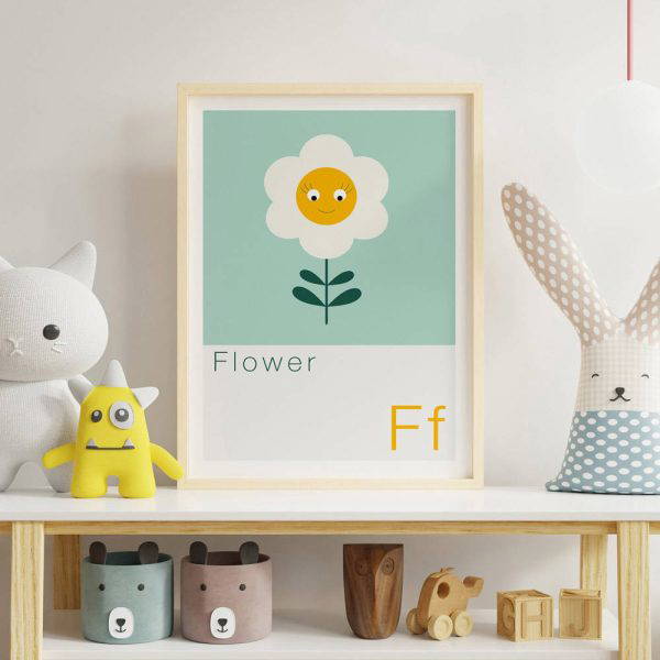 F is for Flower Children's Alphabet Print 1 F is for Flower Children's Alphabet Print