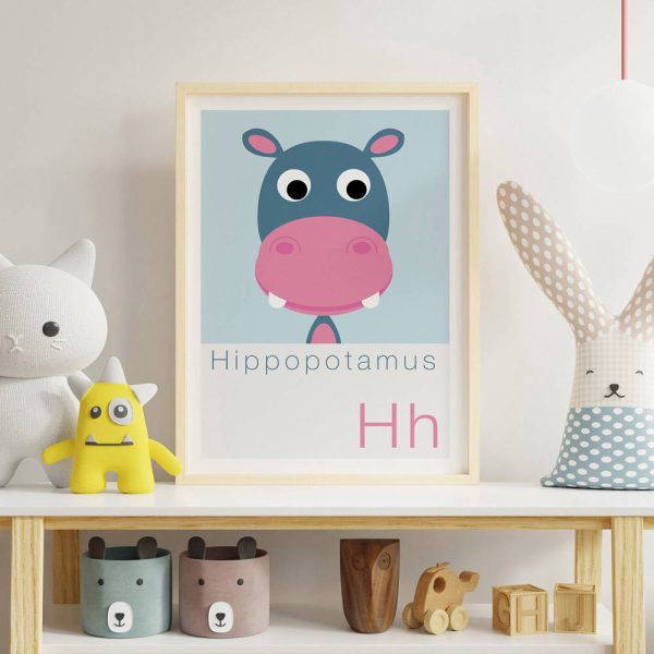 H is for Hippo Children's Alphabet Print 1 H is for Hippo Children's Alphabet Print