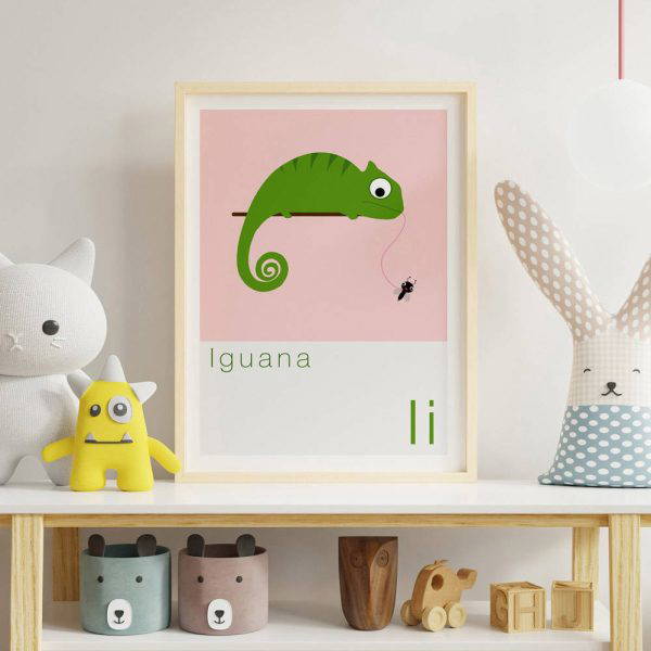 I is for Iguana Children's Alphabet Print