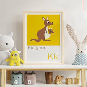 K is for Kangaroo Children's Alphabet Print