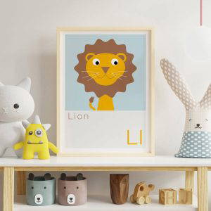 L is for Lion Children's Alphabet Print