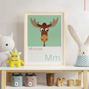M is for Moose Children's Alphabet Print