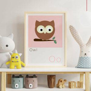 O is for Owl Children's Alphabet Print