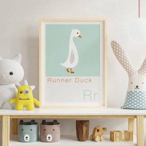 R is for Runner Duck Children's Alphabet Print