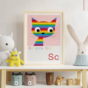 S is for Stripey Cat Children's Alphabet Print