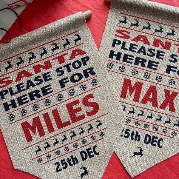 Santa Stop Here Sign - Personalised Flag 6 Santa Stop Here Sign - Personalised Flag