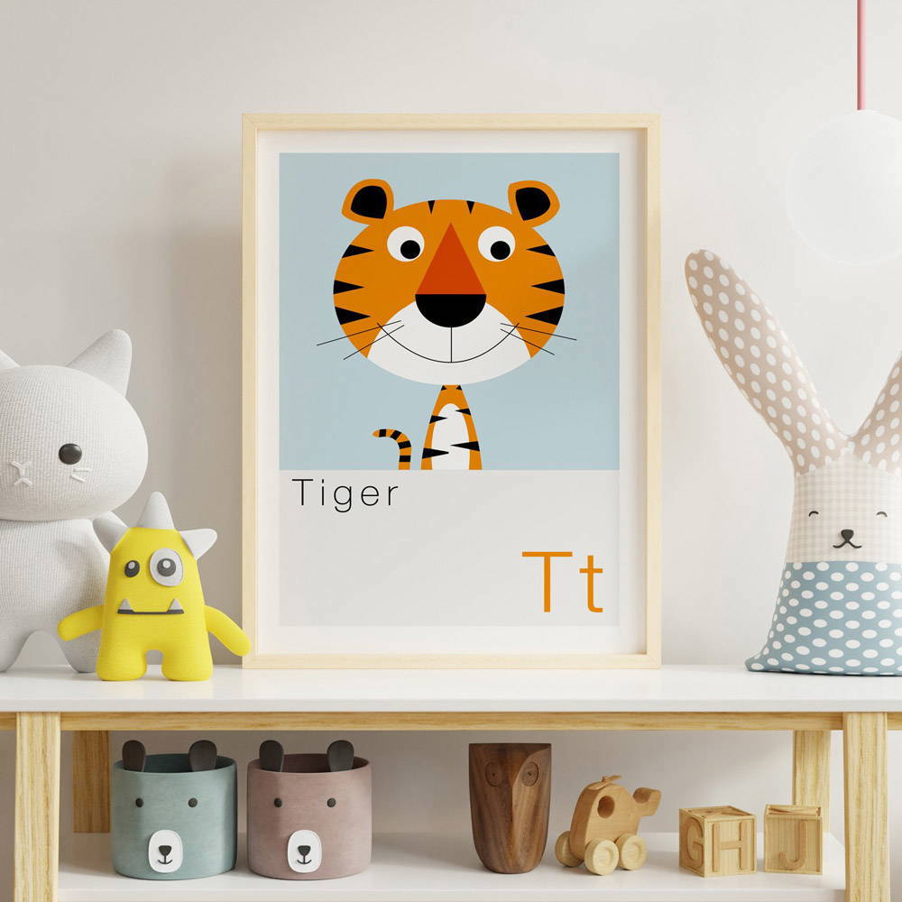 T is for Tiger Children's Alphabet Print