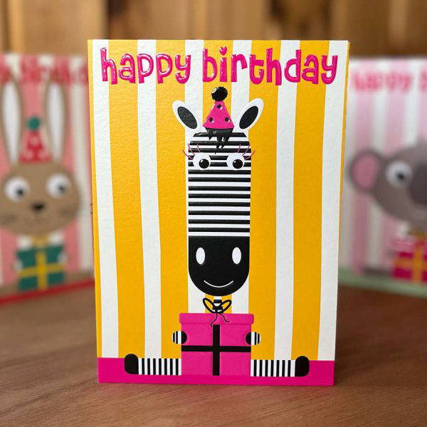 BB07 Zea Zebra Birthday Card 2 BB07 Zea Zebra Birthday Card
