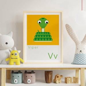 V is for Viper Children's Alphabet Print