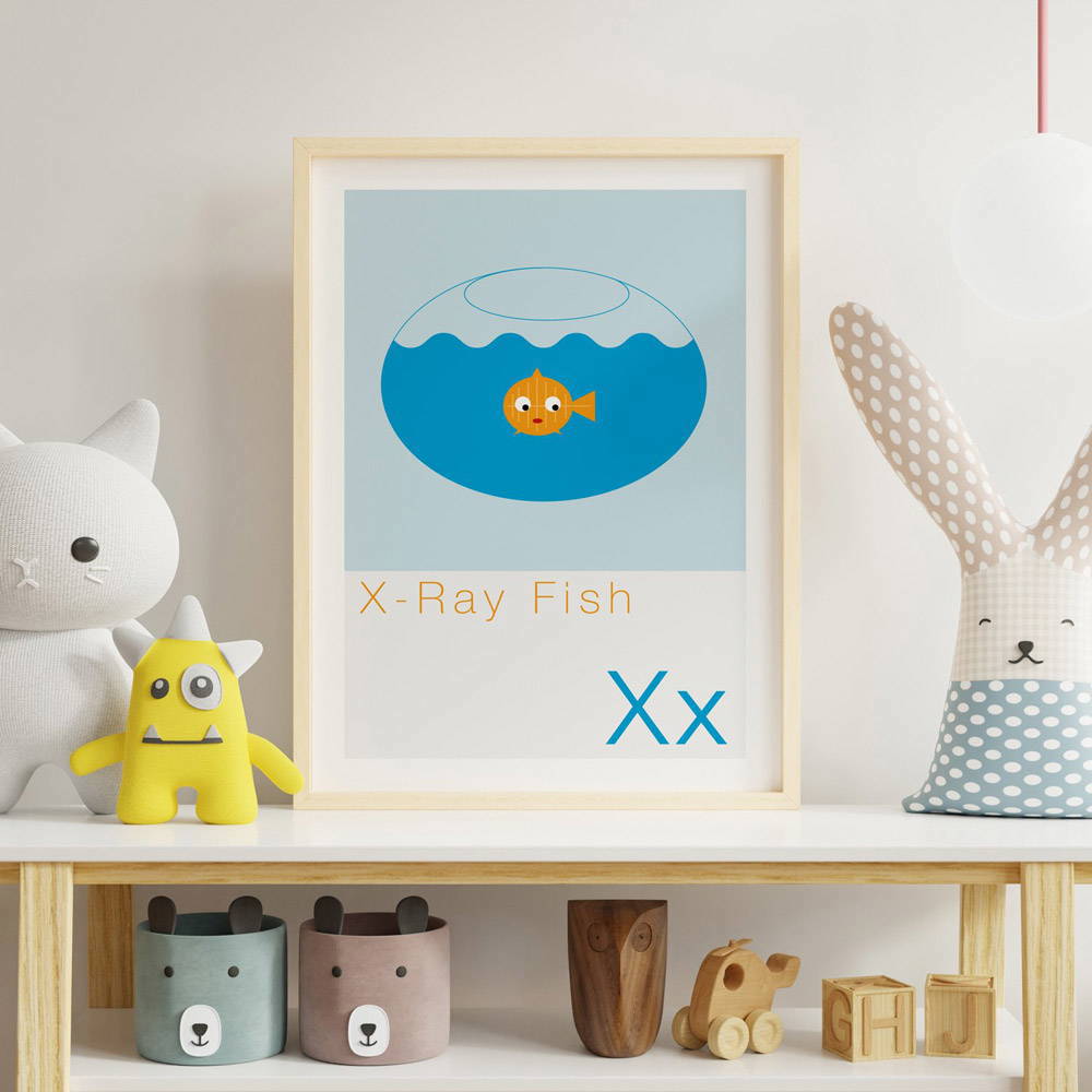 X is for X-ray Fish Children's Alphabet Print