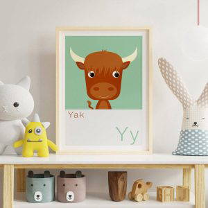 Y is for Yak Children's Alphabet Print