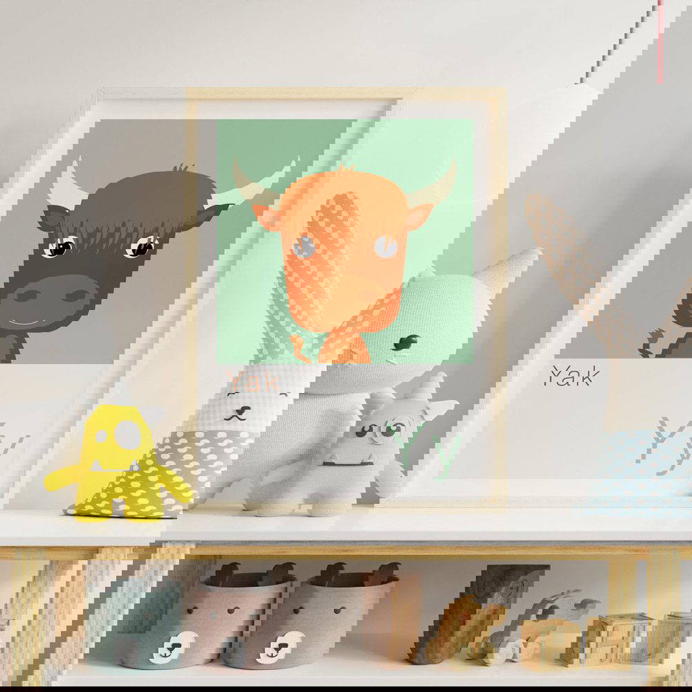 Y is for Yak Children's Alphabet Print