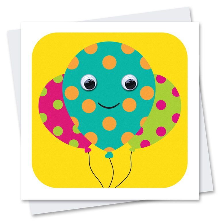 Balloons birthday card for kids